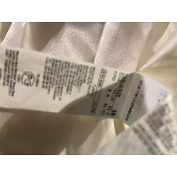 Cream Double Breasted Peacoat Hi Neck Button Up Warm Winter Coat wool blend SZ M - Picture 10 of 10